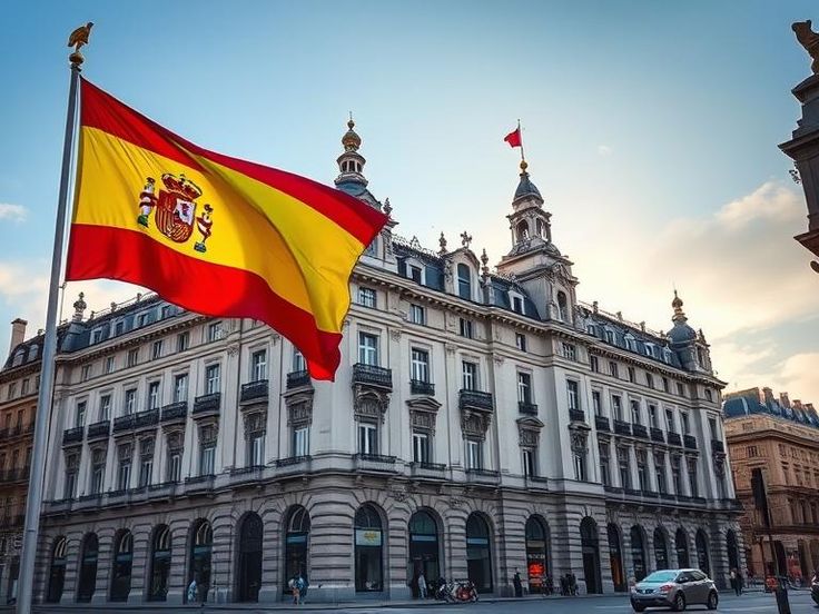 Mercado español con productos frescos y tapas